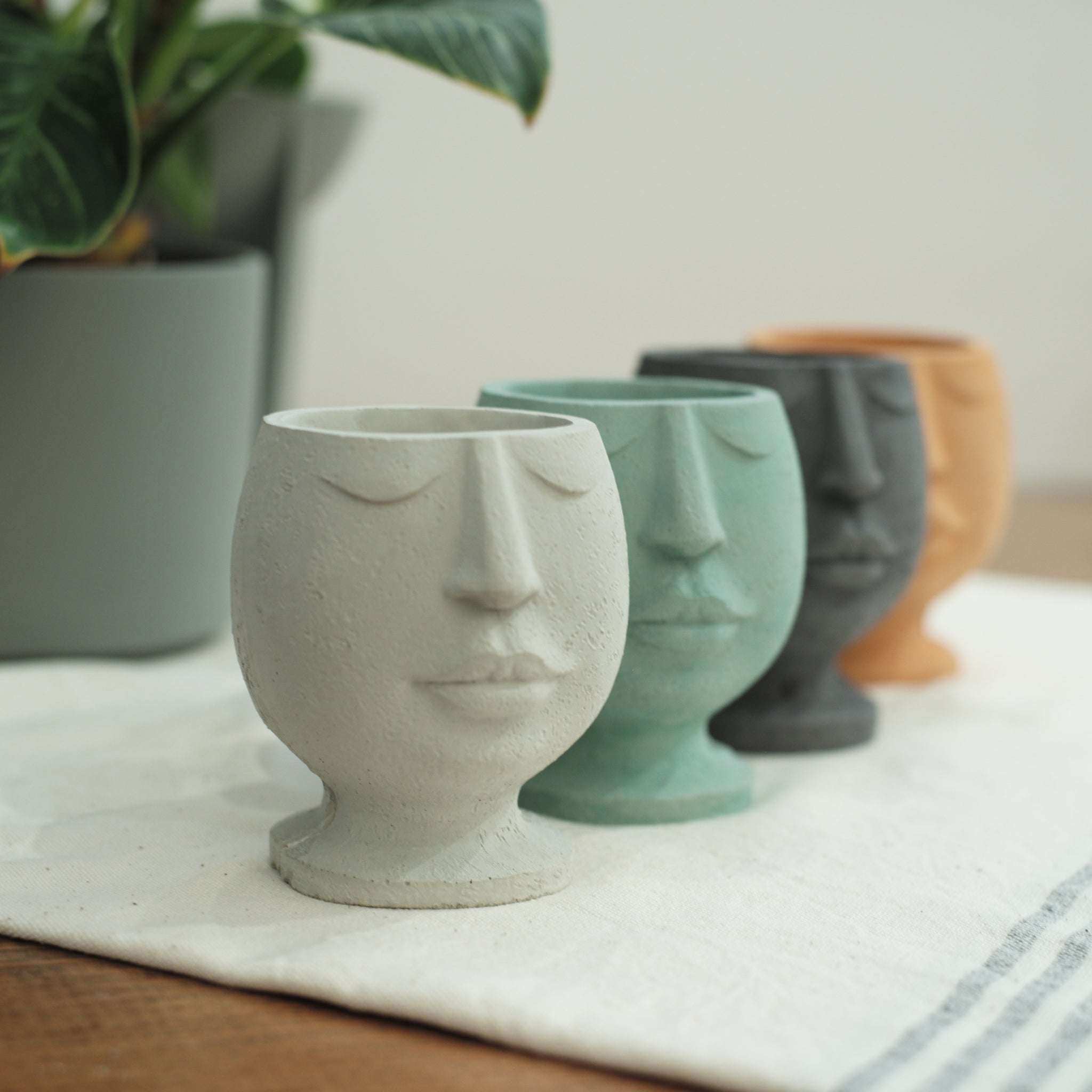 ceramic head planter pot Cement Head Planter – And Studio