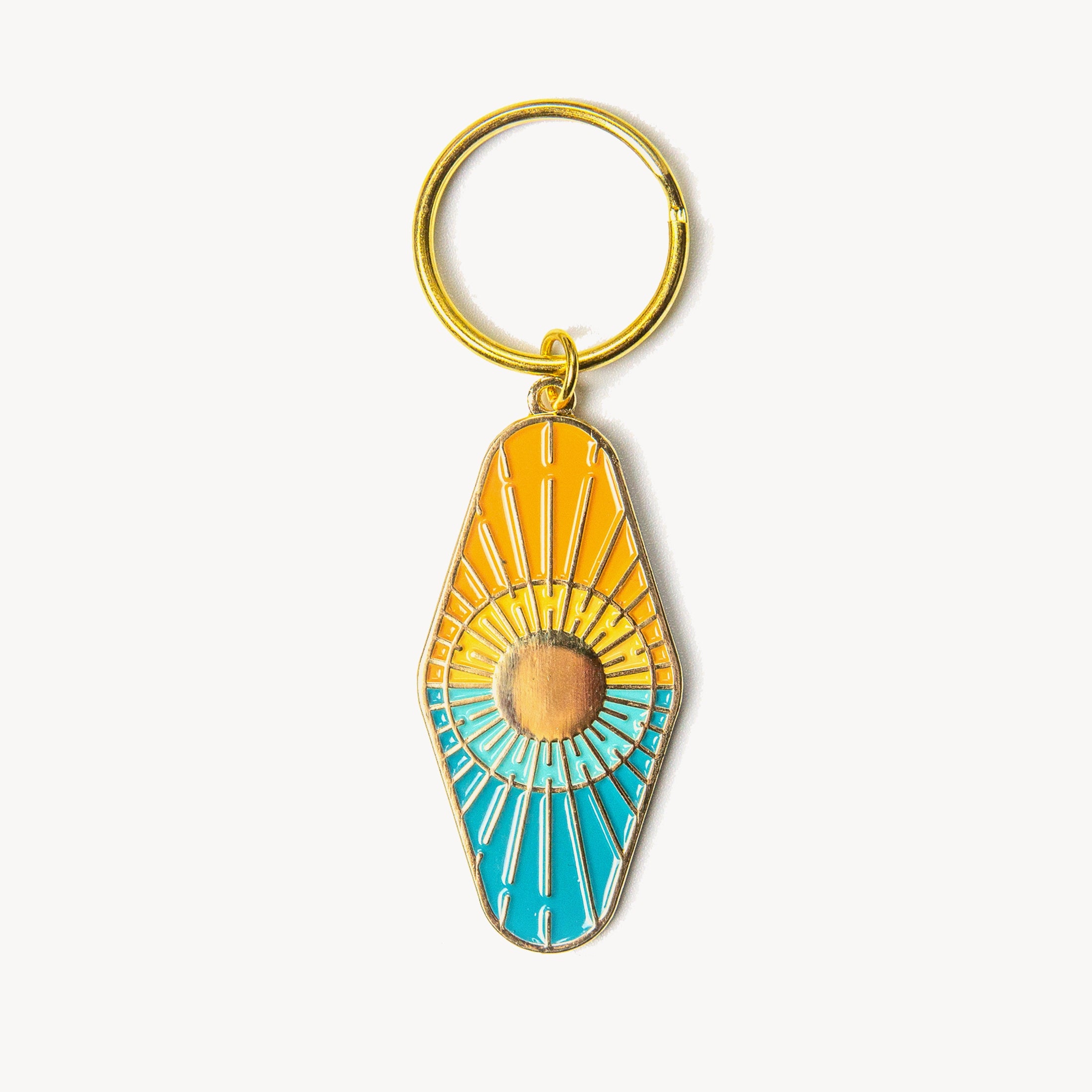 Sun and Sea Enamel Keychain