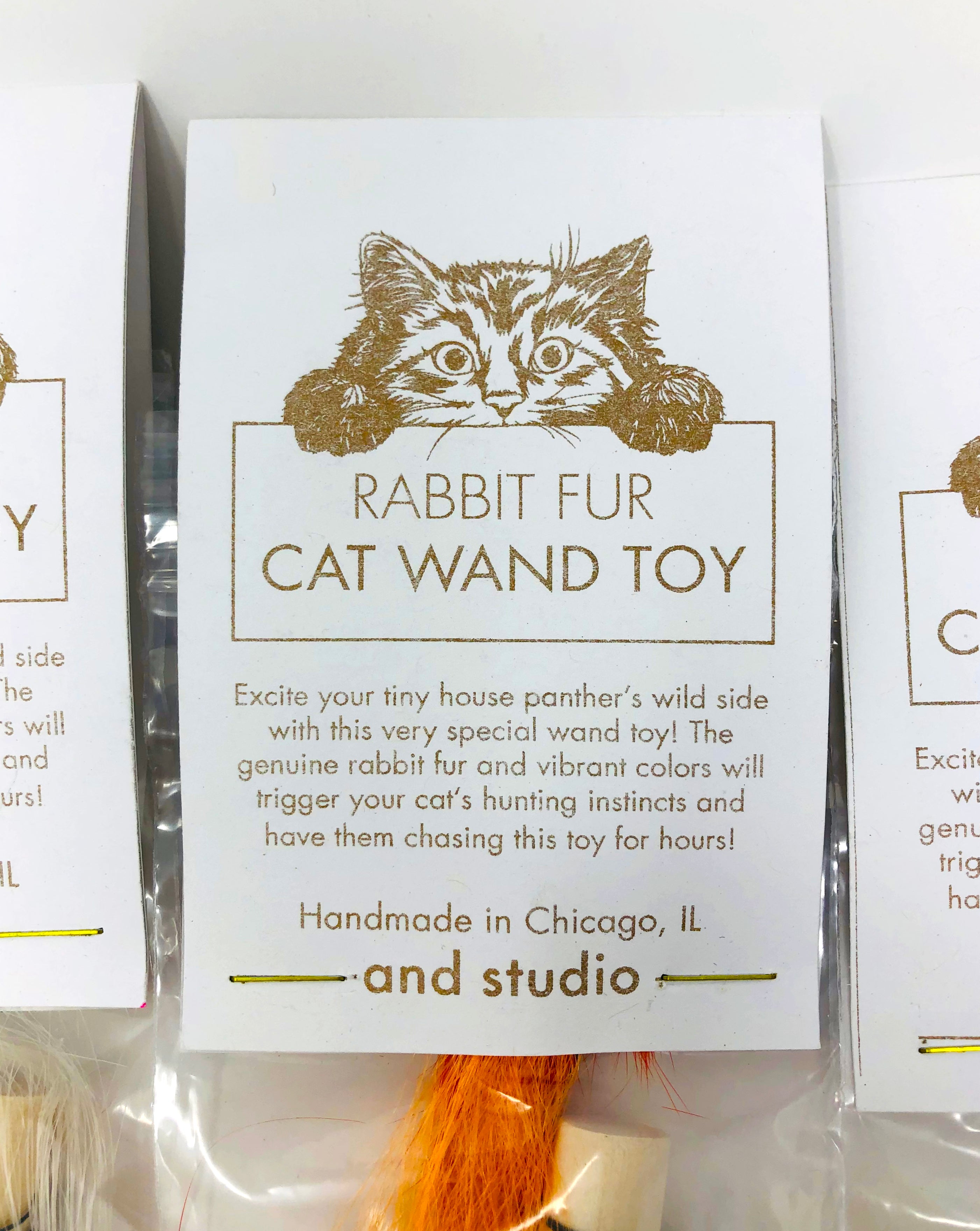 Rabbit Fur Cat Wand Toy