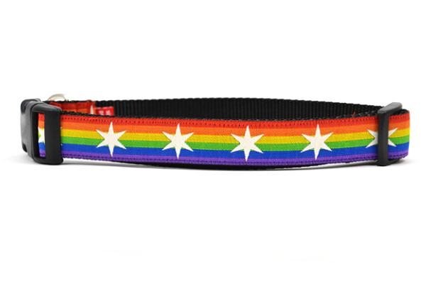 Six Point Stars Rainbow Dog Collar