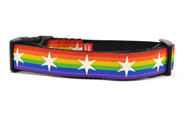 Six Point Stars Rainbow Dog Collar